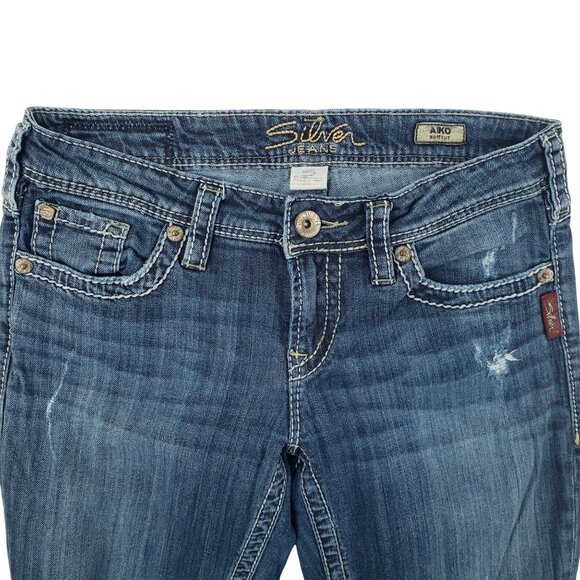 Silver Jeans Co Jeans Women 29x33 Aiko Bootcut Embroidered Whiskered Low Rise - Picture 4 of 15